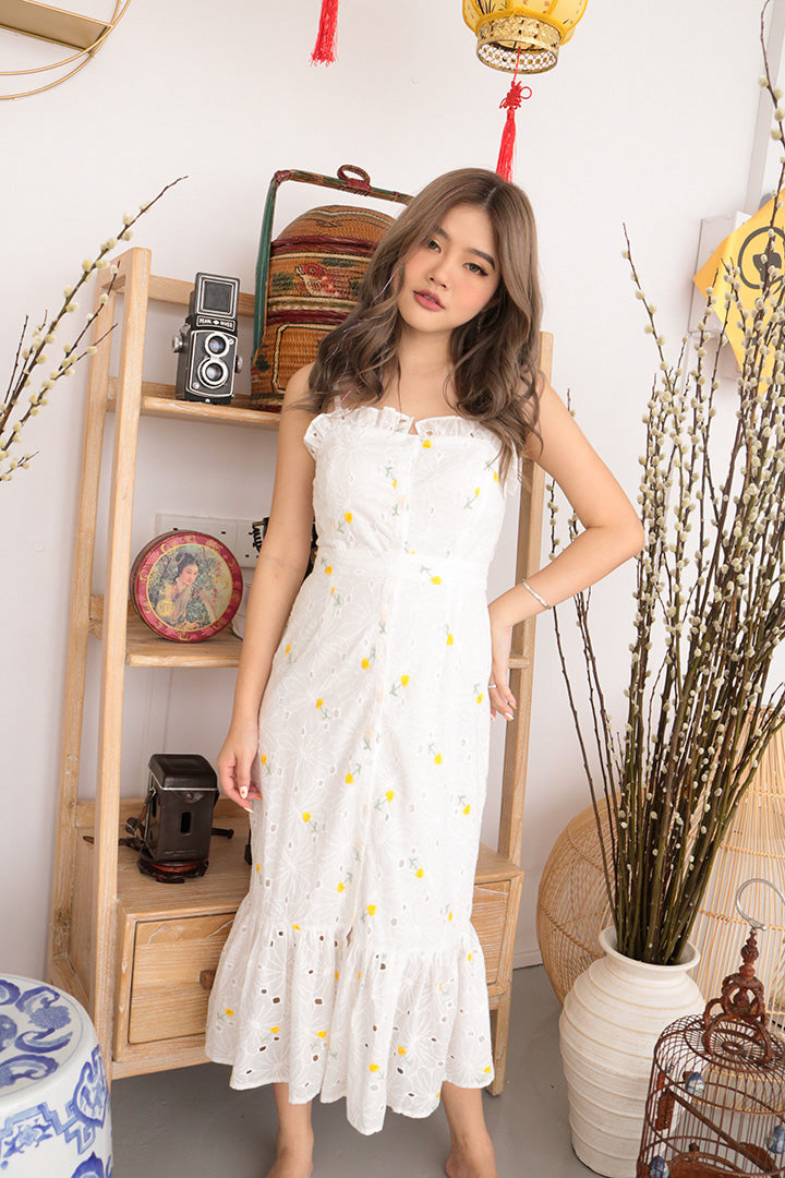 MYSTIC EMBROIDERED MAXI DRESS (YELLOW)