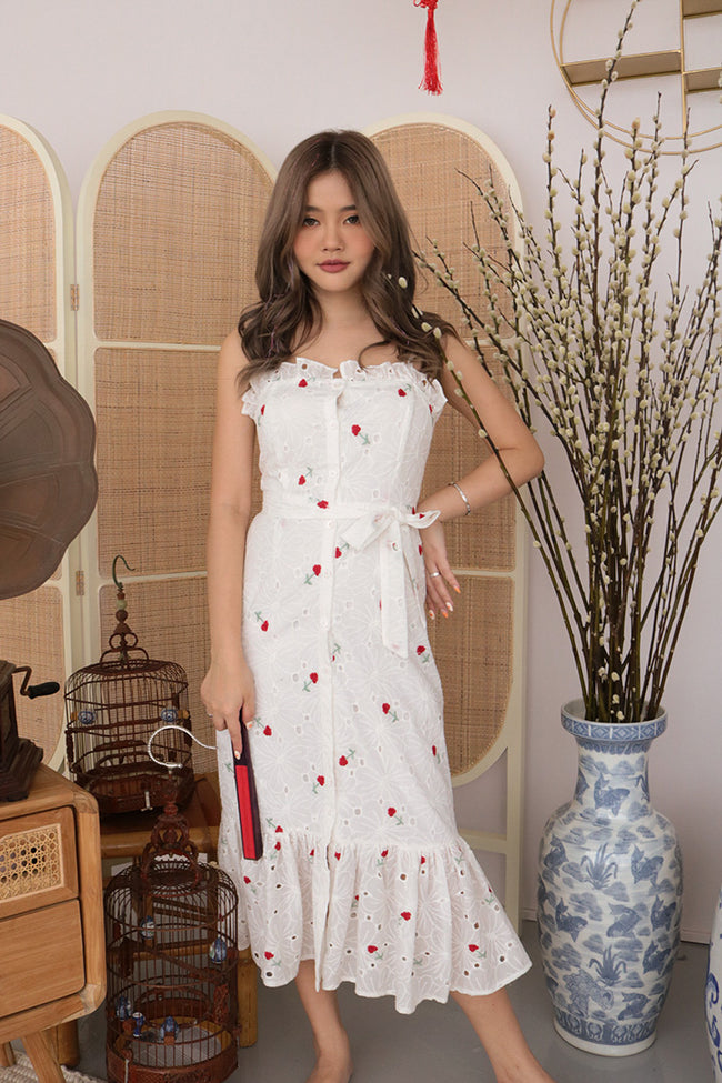 MYSTIC EMBROIDERED MAXI DRESS (RED)